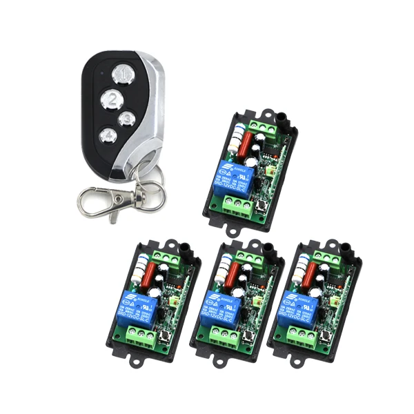 

New AC110V 220V 10A Wireless Switch with 4 Channels Remote Control 200M 1Transmitter+4Receiver SKU: 5159
