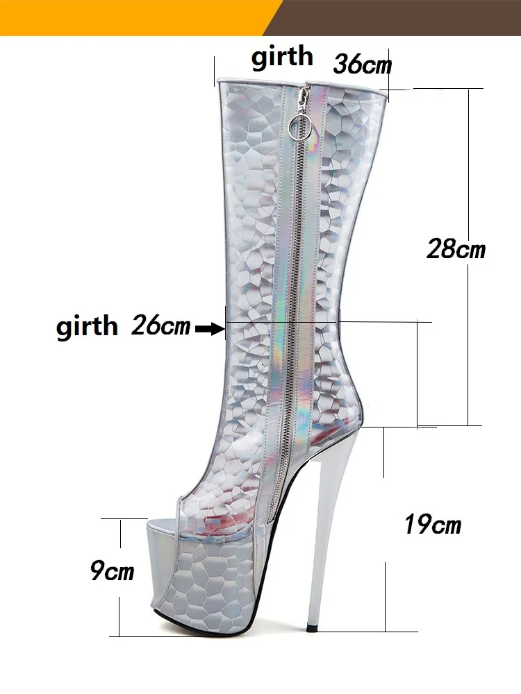 Обувь на очень высоком каблуке 19 см; женская обувь на платформе 9 см; пикантные туфли-лодочки; прозрачные сапоги из пвх; размеры 34-47; OULYYYOGO