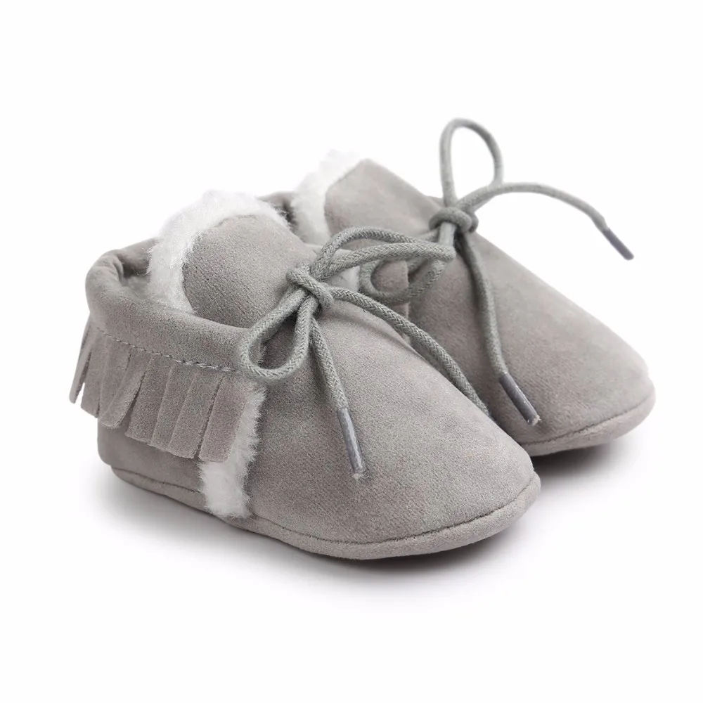 Осенняя замшевая детская обувь новорожденного с кисточками и мягкой подошвой; нескользящая обувь для мальчиков и девочек; обувь для малышей; спортивная обувь для отдыха