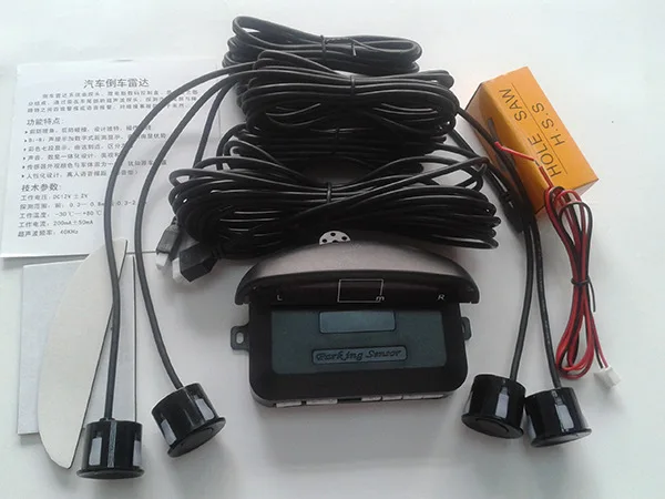 Kit de Sensor de aparcamiento de automóviles LED Parktronic coche-Detector 4 Sensor 22 MM Pantalla de retroiluminación sistema de seguridad de vehículo de Radar inverso Kit de Sensor de aparcamiento de automóviles LED Parktronic coche-Detector 4 Sensor 22 MM Pantalla de retroiluminación sistema de seguridad de vehículo de Radar inverso
