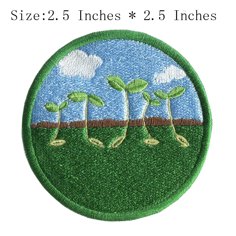 Circle burgeon embroidery patch 2.5&quotwide/ vitality/kids patch/grow up | Дом и сад