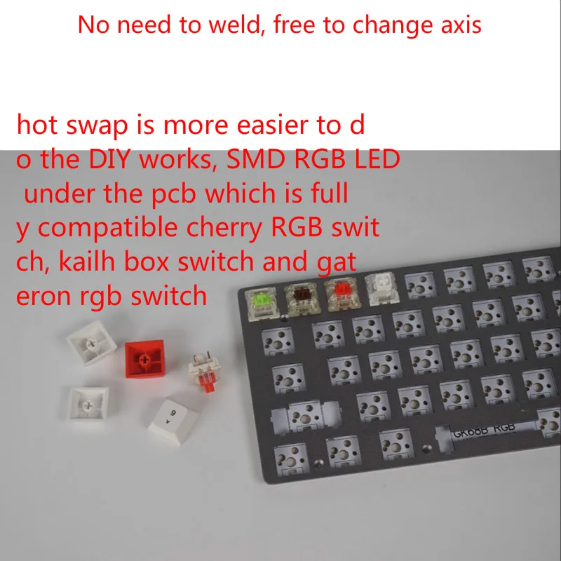  GK60 RGB Mechanical Keyboard Associated GH60 GK64 Hot Swap RGB Backlit Axis Gaming Mechanical Keybo