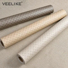 Винтажные льняные водонепроницаемые моющиеся виниловые обои для гостиной, спальни, самоклеющиеся обои, домашний декор