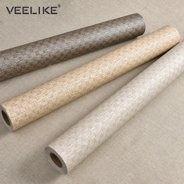 Vintage Flax Waterproof Washable Vinyl Peel and Stick Wallpaper For