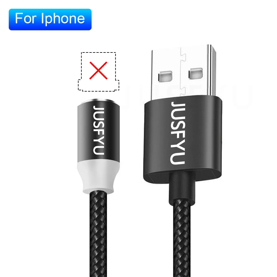 1 м 2 м светодиодный магнитный USB кабель для iPhone XR XS MAX X 8 7 6 6S Plus type C кабель Micro USB кабель для samsung Xiaomi LG USB C провод - Цвет: Black Cable No Plug