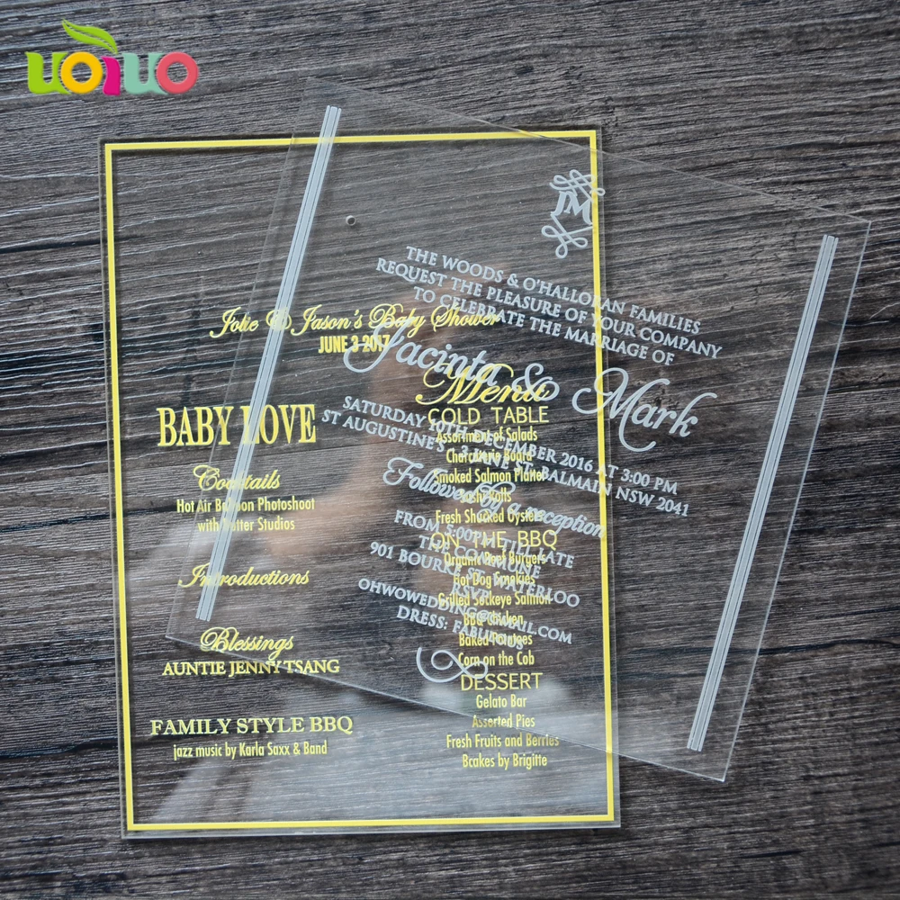  Fancy vintage laser cut invitation card elegant newest acrylic card invitations with box personaliz - 32915052973