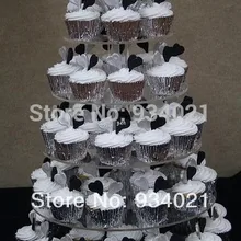 5 Уровня Современных Дизайн фабричная акриловая стойка торта чашки, Lucite Торт, Пластик торт стенд
