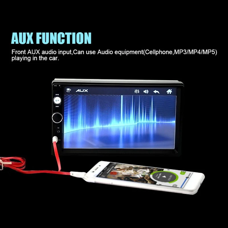 Car Bluetooth MP5 Player 7 Inch HD 1080P Touch Screen Player Car MP5 Support TF USB AUX FM Radio Rear View Camera Remote Control (17)