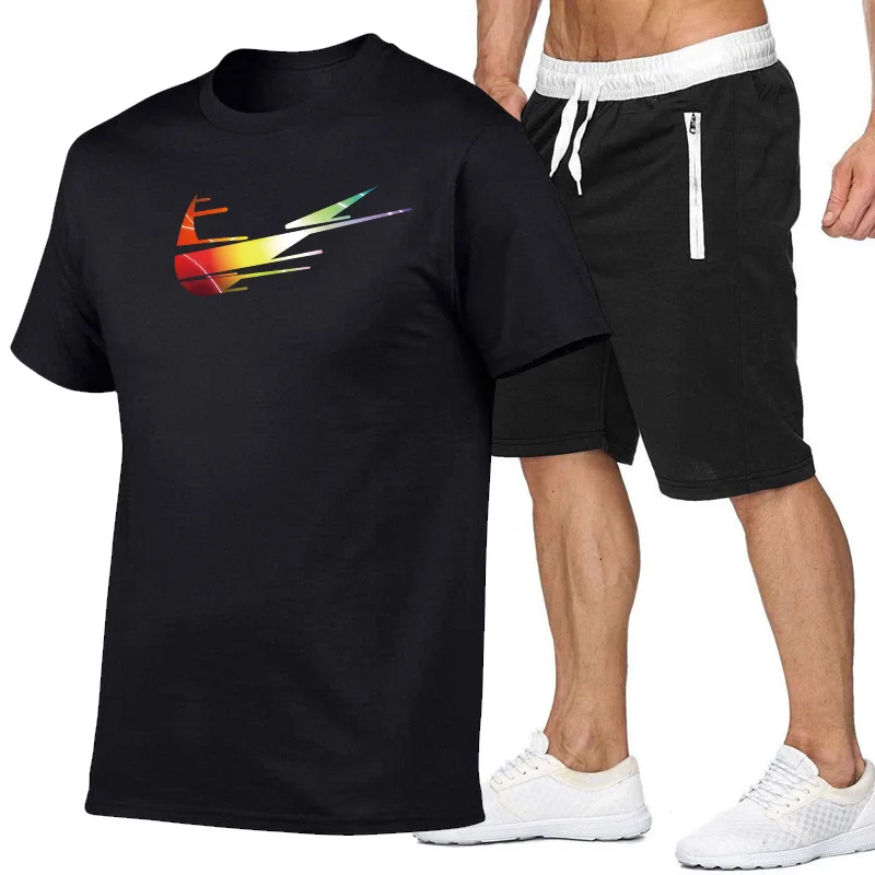 

Men's Running Set Gym Fitness training Basketball football Sports Quick-drying Short Sleeve T-Shirt Two-piece Summer Sports Sets