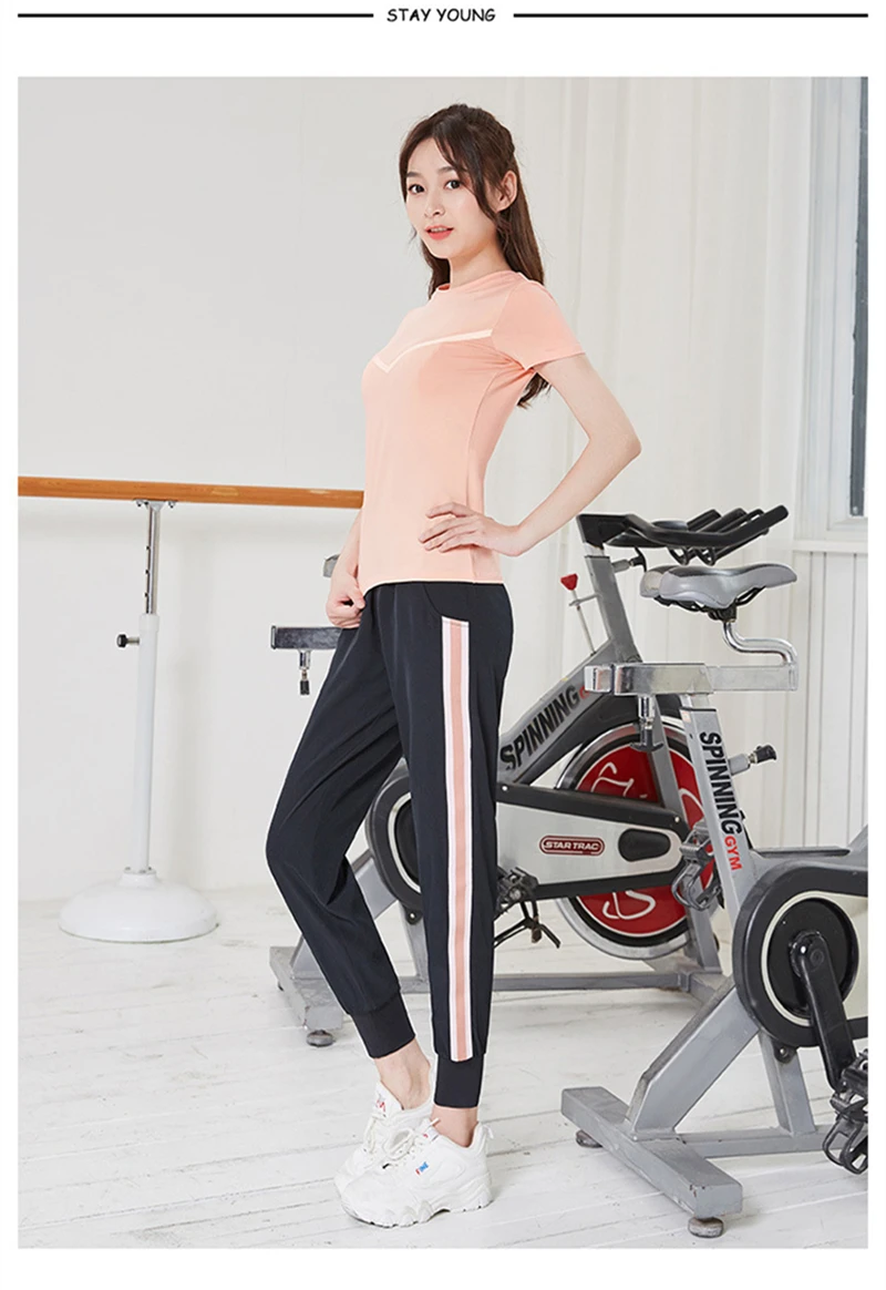 Женские полосатые спортивные тренировочные штаны для бега, тонкие дышащие тренировочные брюки для йоги, уличные брюки для фитнеса и бега с карманами
