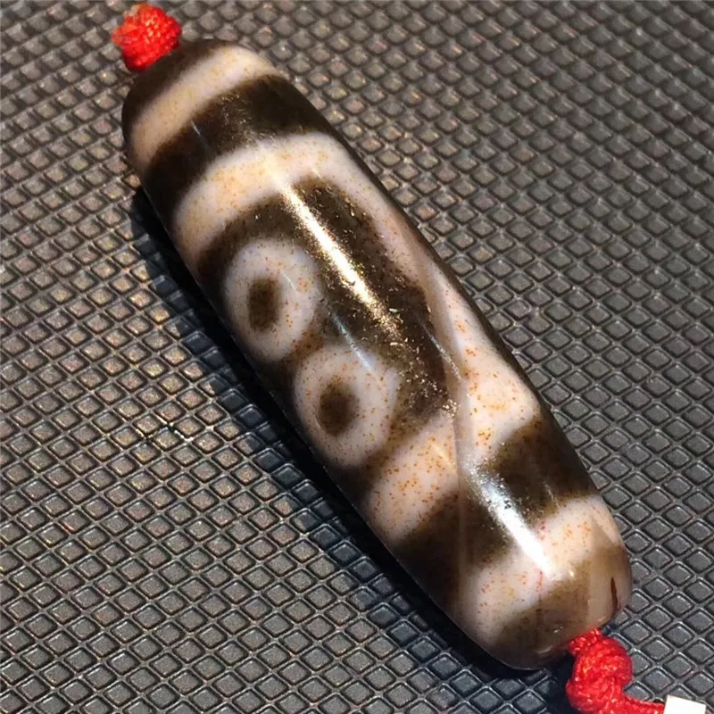 

190722-1 Cinnabar 5 eyes Dzi Beads Old-like Natural Agate Amulet DIY Beads Collectible Fine Jewelry Free Shipping