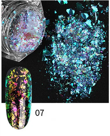 Блестки для ногтей, порошок, блестки, неровные звезды, круглые радужные хлопья для ногтей, маникюр, украшение для ногтей, Гель-лак - Цвет: 7