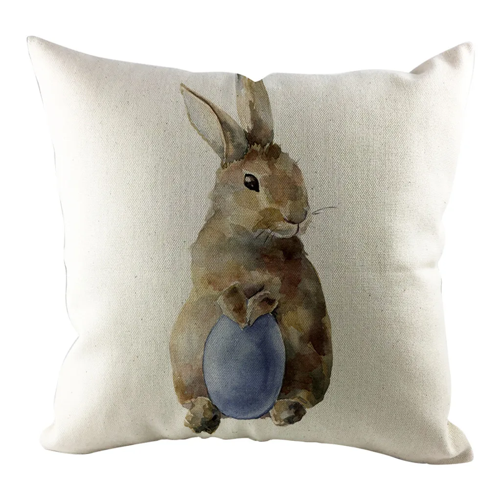 Наволочка Gajjar, цветная, с рисунком пасхального кролика, пасхального яйца, хлопковая наволочка, для дивана, для домашнего декора, праздничная наволочка 6J15 - Цвет: B