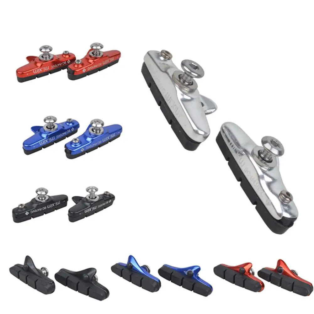 

1 Pair MTB Road Bike Bicycle Foldable V Brake Pads Holder Rubber Block Anti-Skid Glue Blocks Cycling Brake Hoof Brakes Shoes