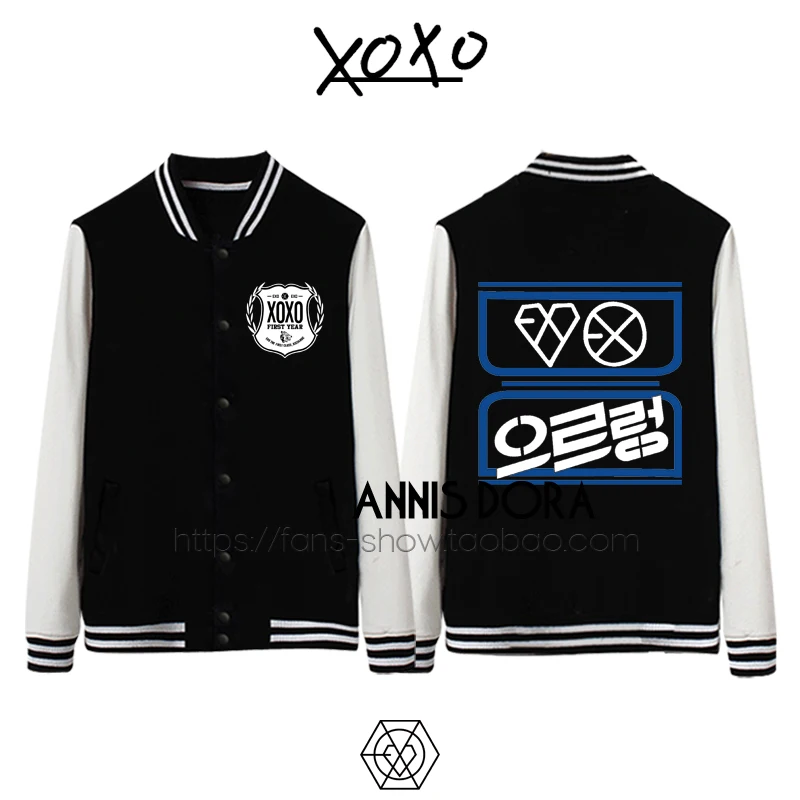 EXO XOXO KISS & HUG первый год BAEKHYUN SEHUN KAI 1 й логотип хлопковая флисовая бейсбольная