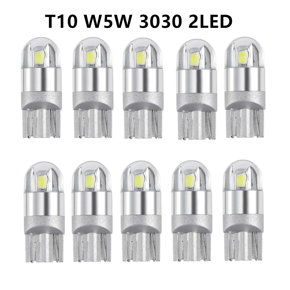 10 шт./компл. 3030 2SMD W5W T10 Автомобильные светодиодный ные лампы 194 168 501 широсветильник