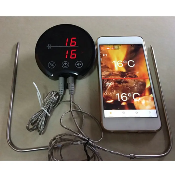 2 Probe Bluetooth Wireless Meat Thermometer Long Range Digital Kitchen Remote Th