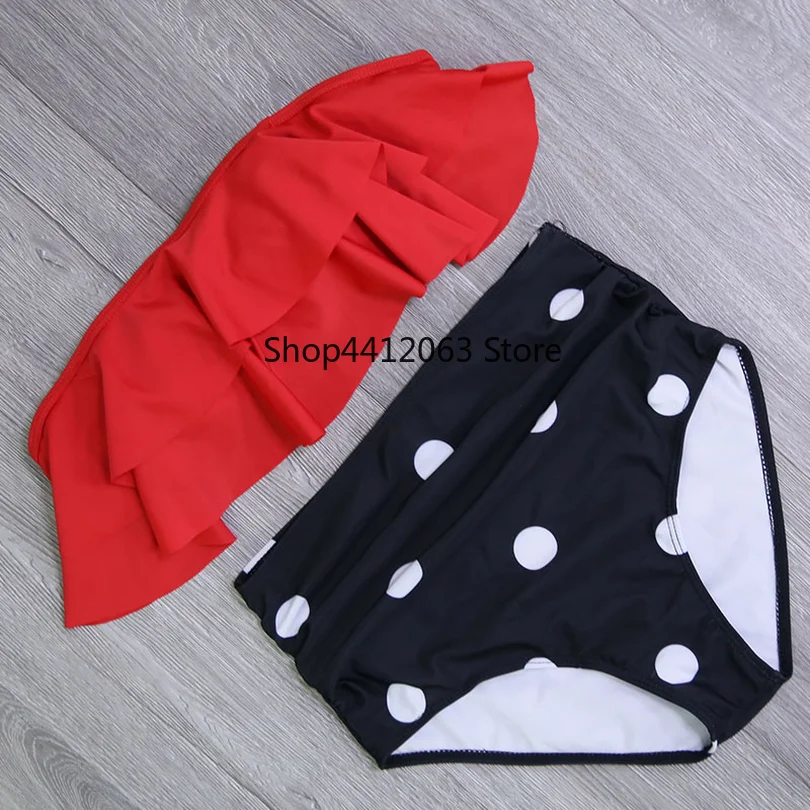 

2019 New Bikinis Women Swimsuit High Waist Bathing Suit Plus Size Swimwear Push Up Bikini Set Vintage Beach Wear