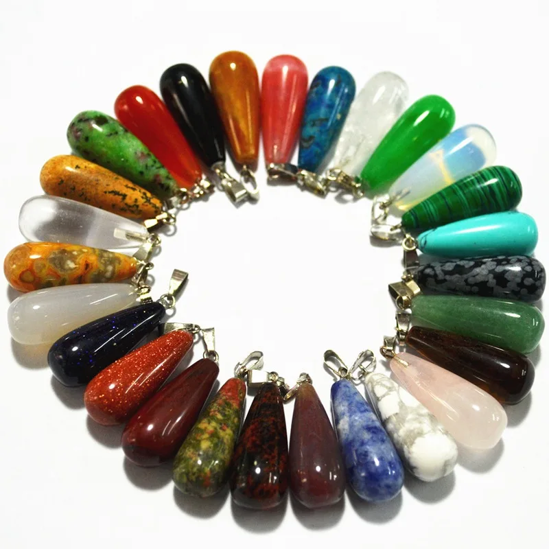 

Semitree Mixed 5Pcs/Lot Water Prop Shape charms Natural Stone Pendant Necklace for DIY Jewelry Making Findings Accessories