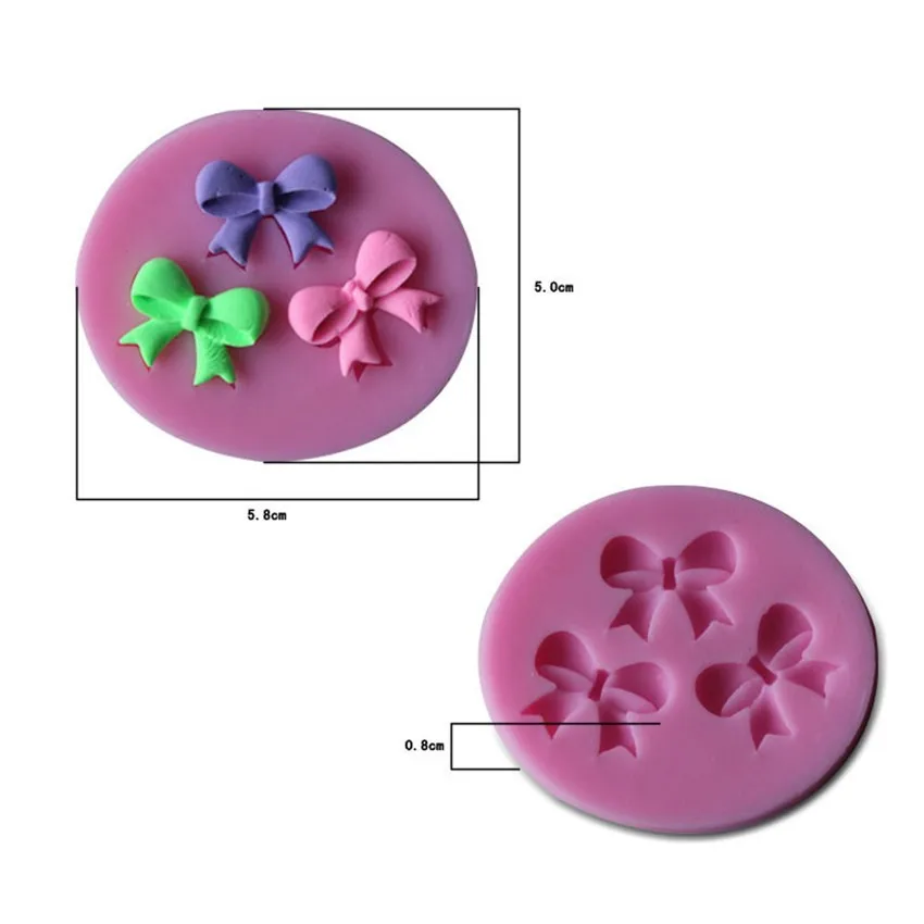 Кухня DIY креативный 3D 3-loch Bogen Bowknot Дизайн Modellierung Kuchen Dekoration помадка chokolad пудинг Silikonform A1069