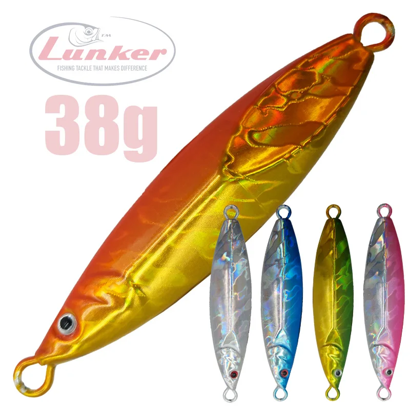 

Lunker metal shore jig 38g slow micro jigging long cast fishing lure mackerel port dock lure lead
