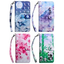 Панда волк цветок кожаные чехлы для рамки samsung S7 край S8 S9 плюс A5 A6 A6s A7 A8 плюс A9 A530 A730 Xcover4 G390F DP29G