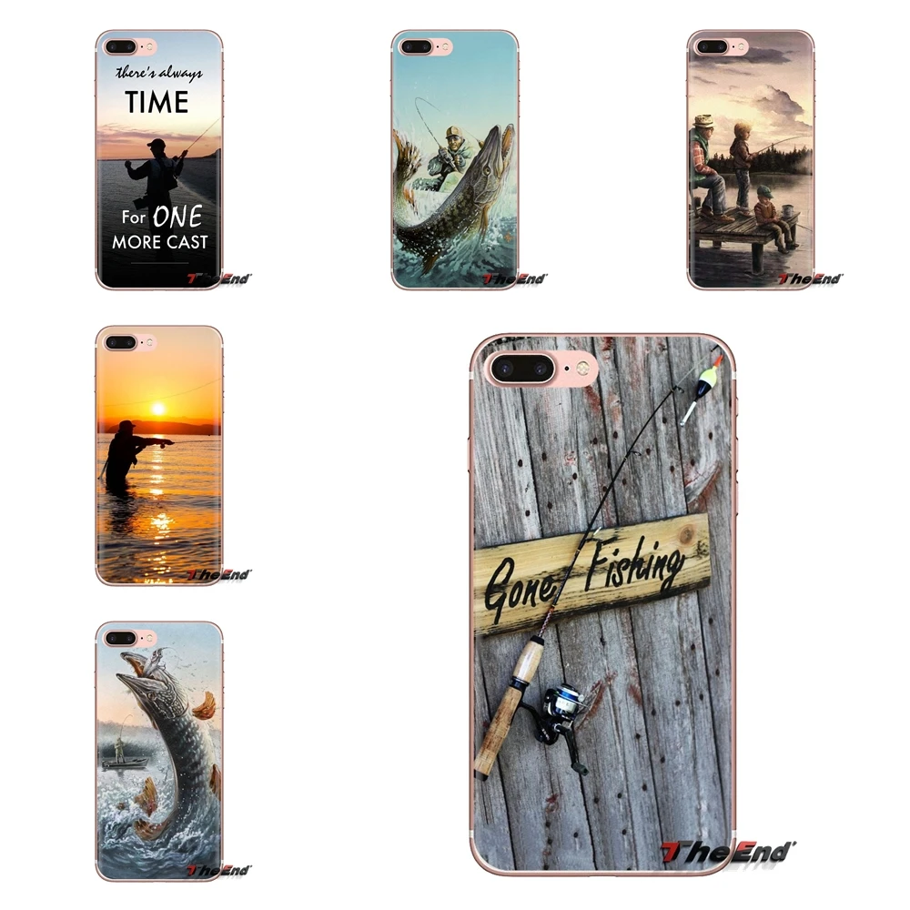 

For Samsung Galaxy S3 S4 S5 Mini S6 S7 Edge S8 S9 S10 Plus Note 3 4 5 8 9 Soft Transparent Shell Covers Hunting Fishing art fish