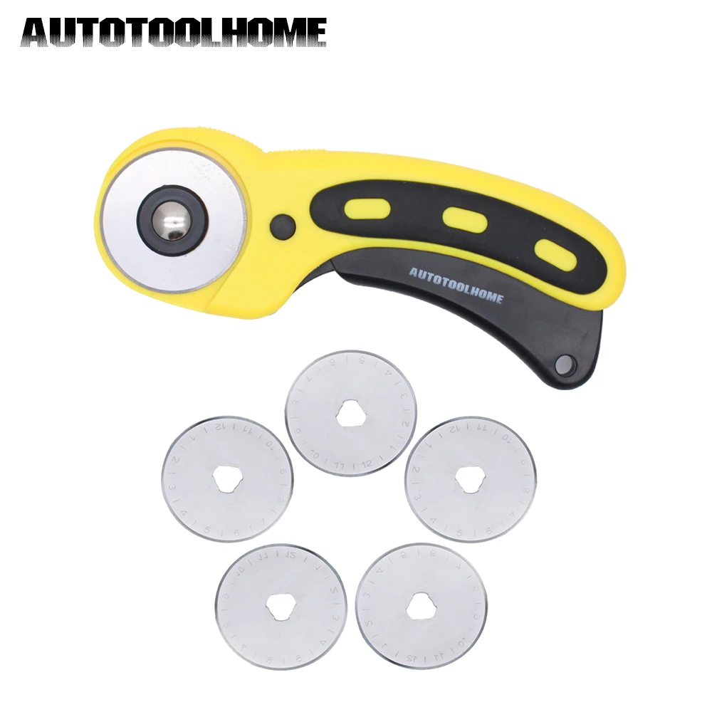 

AUTOTOOLHOME 45mm Rotary Cutter 5PC Refill Blades For Olfa Dafa Fiskars Fabric Paper Circular Cut Patchwork Craft Leather Tool