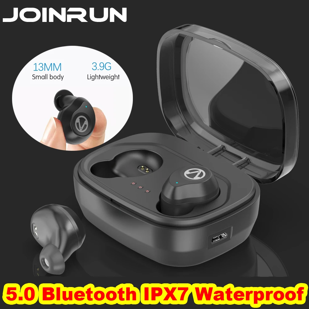 

JOINRUN TWS 5.0 Bluetooth Earphone Touch Control Stereo Music In-ear Type IPX7 Waterproof Wireless Earbuds with Charging box