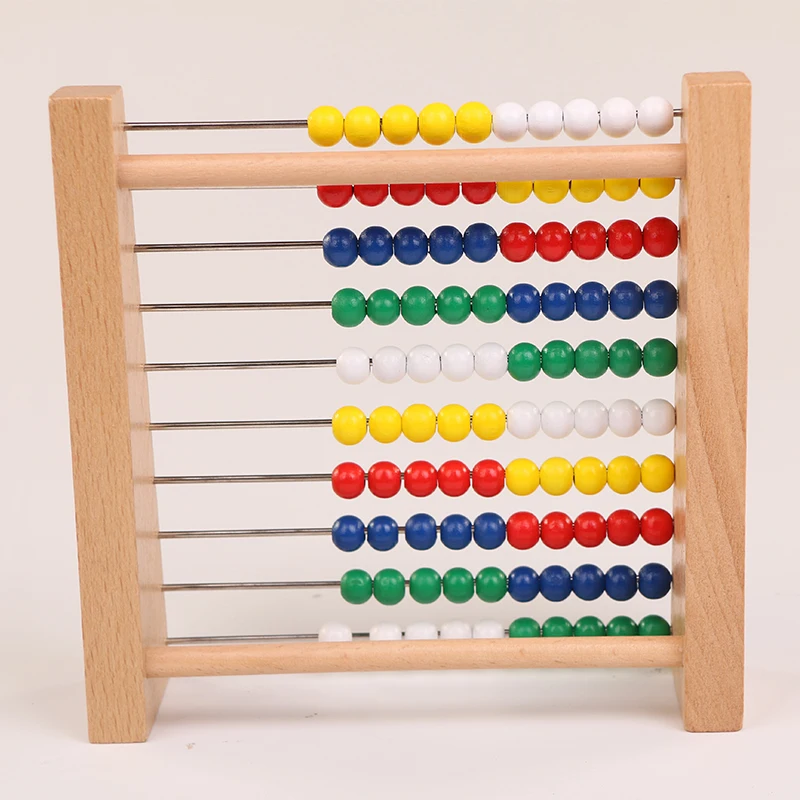 Logwood деревянные abacus детские математические игрушки бусины цвета радуги классические счеты Monterssori деревянные игрушки Раннее развитие развивающие