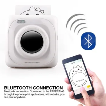 

1pc Portable Mini Bluetooth Wireless Mobile Receipt Paper Photo Printer