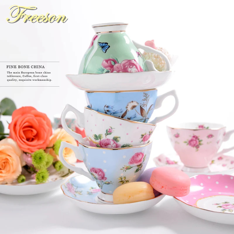 

Countryside Bone China Coffee Cup Saucer Spoon Set 180ml Advanced Porcelain Tea Cup British Teacup Cafe Coffee Mug Drinkware