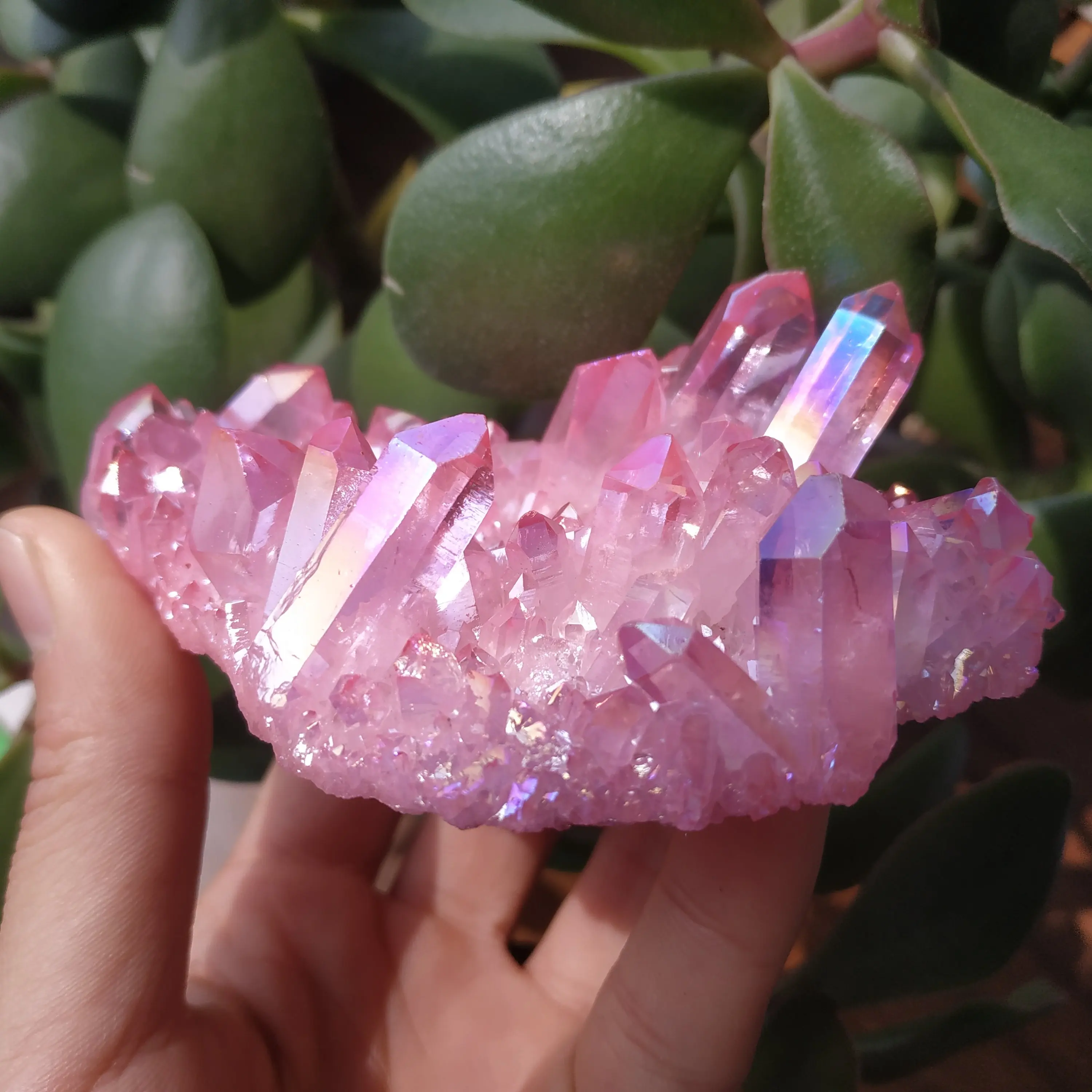 

150g Natural crystal Pink quartz variety Plated Rose crystals wonderful colors stones Decoration Crafts