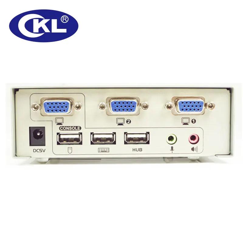 CKL 2 порта USB VGA KVM переключатель Поддержка аудио Автосканирование с кабелями ПК