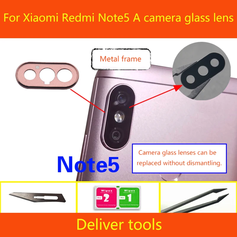 Для Xiaomi Redmi Note5  Note 5 стеклянная крышка объектива для камеры липкий клей Замена