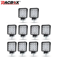10 pz 4 pollice 48 42 w Fuori Strada del Lavoro del LED del Riflettore Della Luce di Inondazione Spot del Fascio Drive Della Lampada per JEEP UAZ 4×4 Auto 4WD Barca SUV ATV Del Motociclo