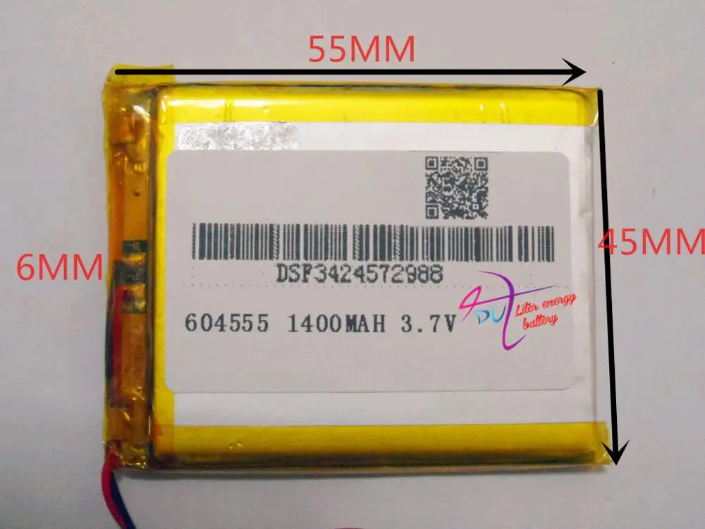 

tablet battery 3.7V,1400mAH,[604555] PLIB; polymer lithium ion / Li-ion battery for dvr,GPS,mp3,mp4,cell phone