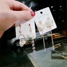 Korea Handmade Crystal Flower Tassel Pearl Women Drop Earrings Dangle Earrings Fashion Jewelry Accessories-QQD5 Korea Handmade Crystal Flower Tassel Pearl Women Drop Earrings Dangle Earrings Fashion Jewelry Accessories-QQD5
