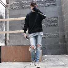 QXCWear high uality street mens destroyed jeans hole casual pants cool green jeans damage jeans rock hip hop