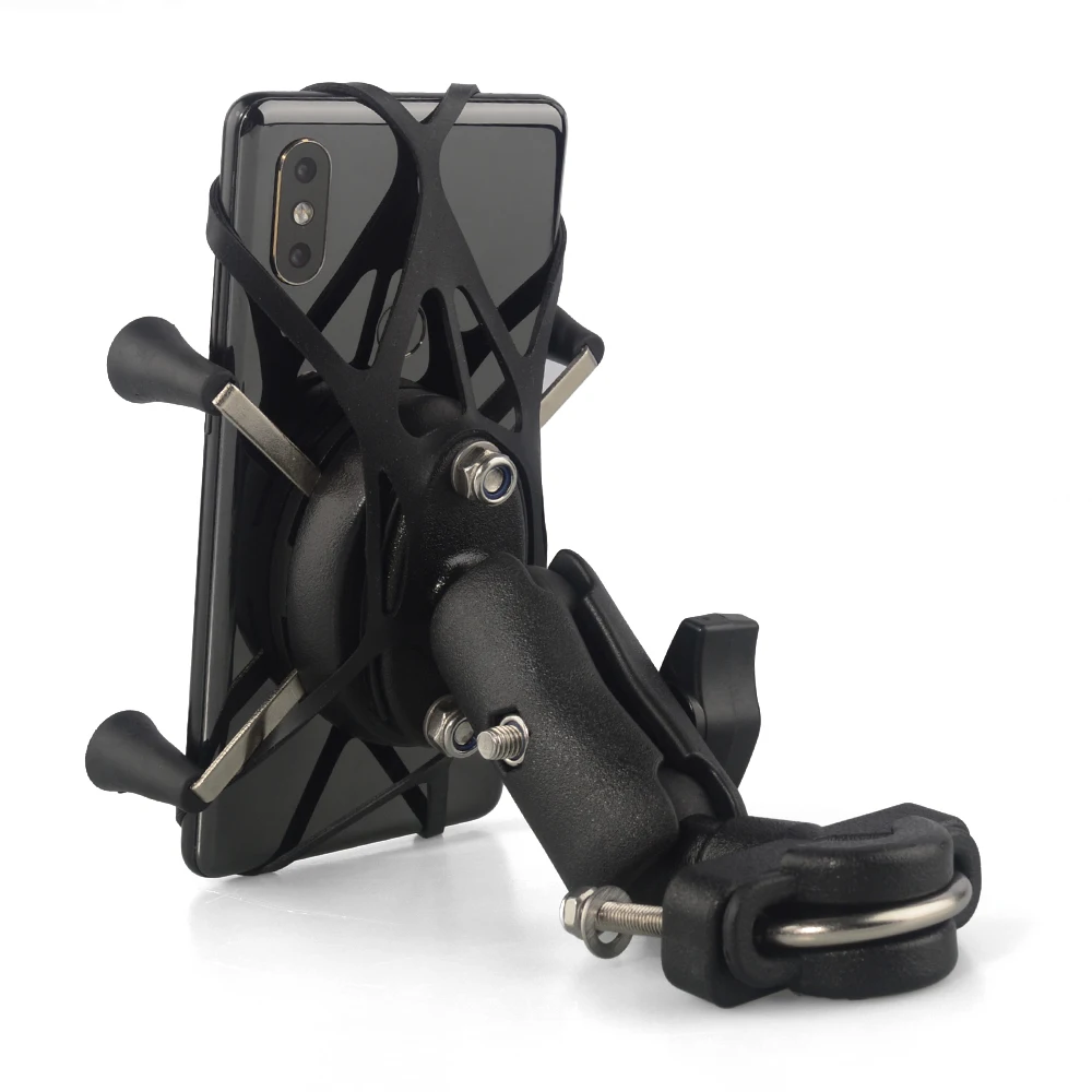 

Universal Motorcycle Mobile Phone Holder Handlebar Mount Support 360 Degree Rotation for Moto 3.5 - 6 inch GPS Scooter