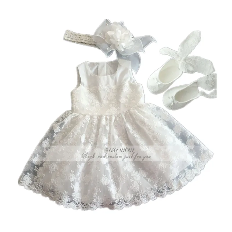 

BBWOWLIN Baby Girls Dress + Headdress + Shoes Suits for Little Girl Christmas Birthday Party Wedding 8069