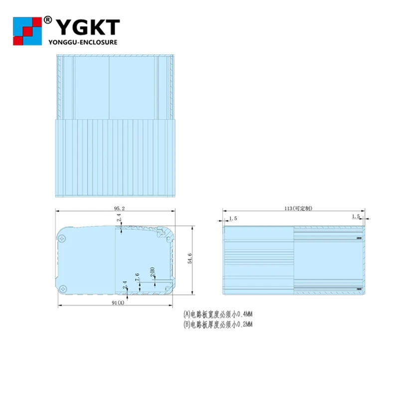 95*55*150 мм (w * h l) модный экструдированный строительный дизайн|enclosure|enclosure aluminiumenclosure