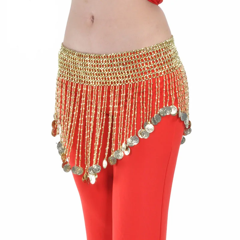 Gold Silver Bead Oriental Belly Dance Bellydance Belts with Coins for