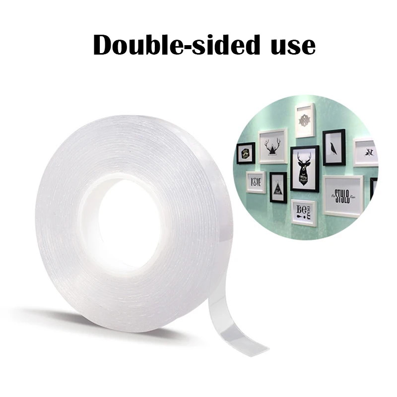 

2MM Super Thin Multi-functional Tape Strongly Adsorbed Adhesive Fastener Tape for Home Storage Tool Transparent Magic Tape