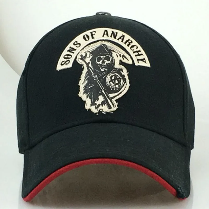 Us 868 2018 Soa Man Baseball Cap The Tv Sons Of Anarchy Embroidery Patch Reaper Crew Visor Samcro Women Punk Black Motorcycle Caps In Boys Costume - 