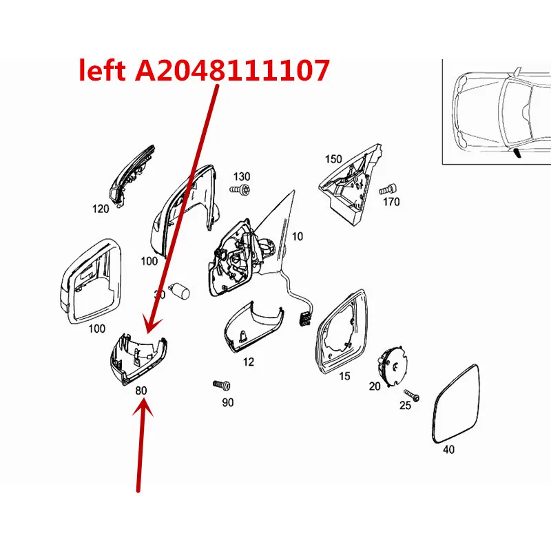 Корпус заднего зеркала 2010-mer ced es-be nzGLK260 GLK300 GLK350 C200 C180 уровень зеркало заднего вида корпус крышка заднего зеркала подкладка