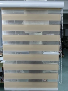 

Roller Zebra Blinds 100% Polyester Translucent in Khiki Custom Made Window Curtains For Living Room 30 Colors