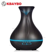 400ml Essential Oil Diffuser Dark Wood Grain Ultrasonic Aroma Cool Mist Humidifier for Office Bedroom Baby Room Study Yoga Spa