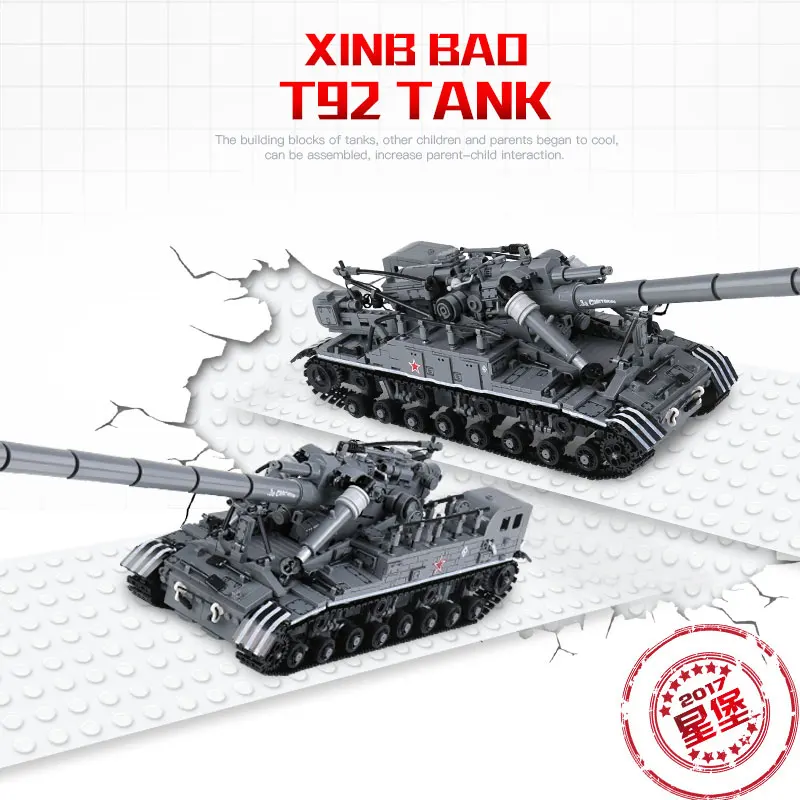 X Models Building toy Compatible with Lego X06001 1832Pcs T92 Blocks Toys Hobbies For Boys Girls Model Building Kits