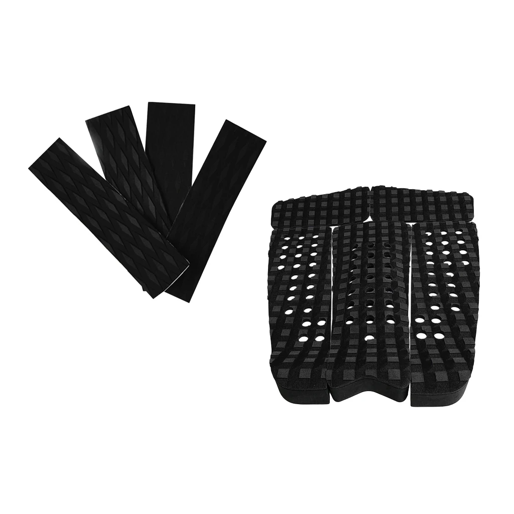 5 pcs Durable Square Grooved EVA Surf Surfboard SUP Skimboard Longboard Traction Deck Grip with 4 Tail Pad DIY Accessories